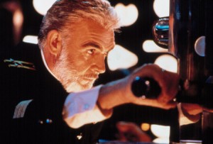 Sean Connery looking through a periscope